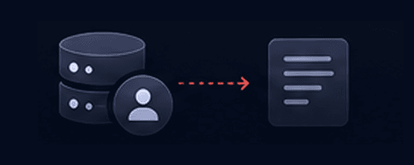 Diagram showing an external administrator database icon linked directly to a note file, signifying that service providers can read content.